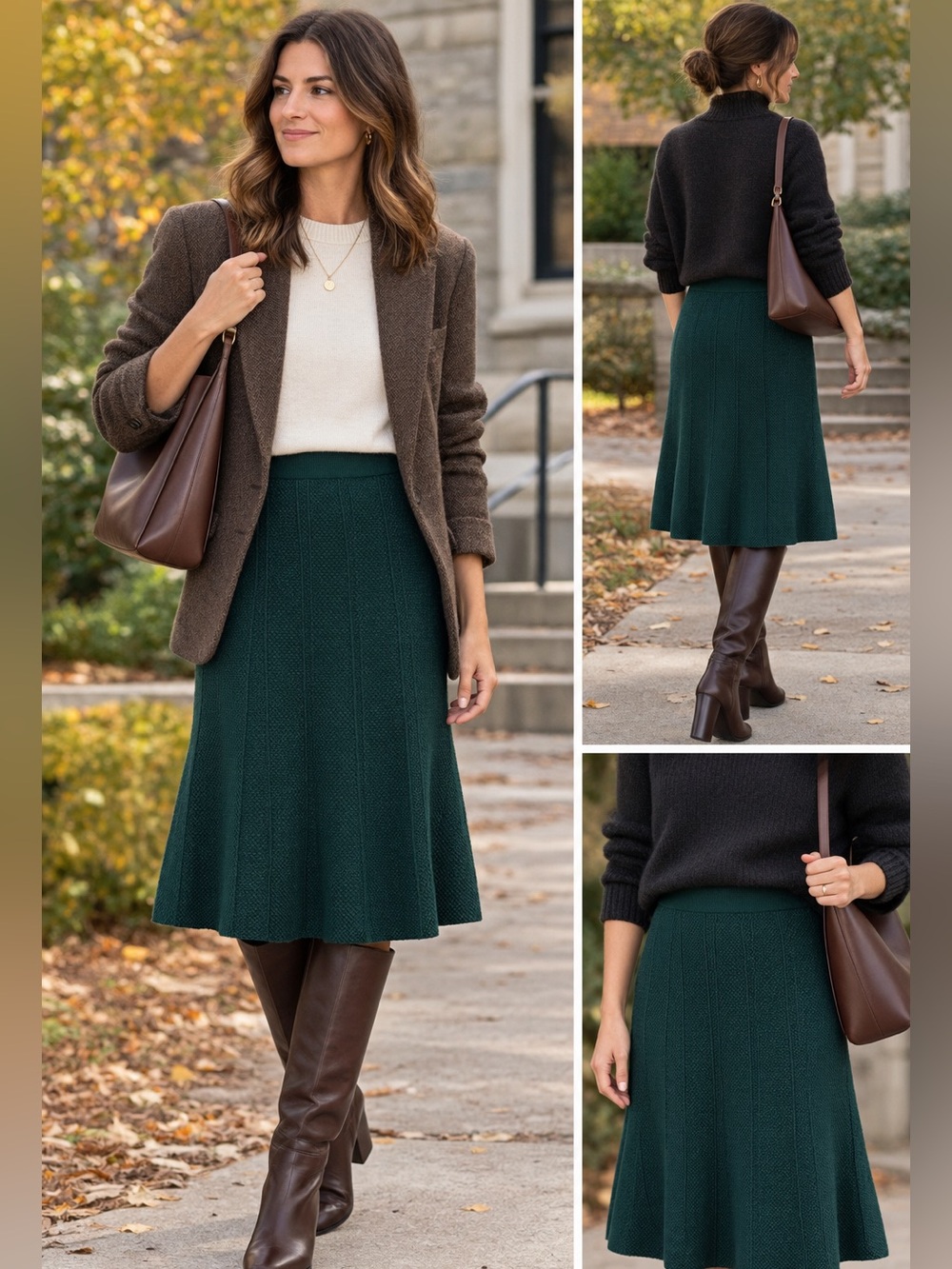 Ann Taylor Women's Forest Green Knit A-Line Skirt xs